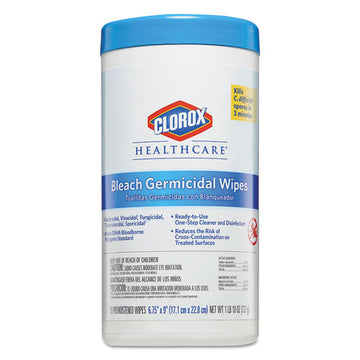 Clorox® Healthcare® Bleach Germicidal Wipes, 6.75 X 9, Unscented, 70-canister freeshipping - TVN Wholesale
